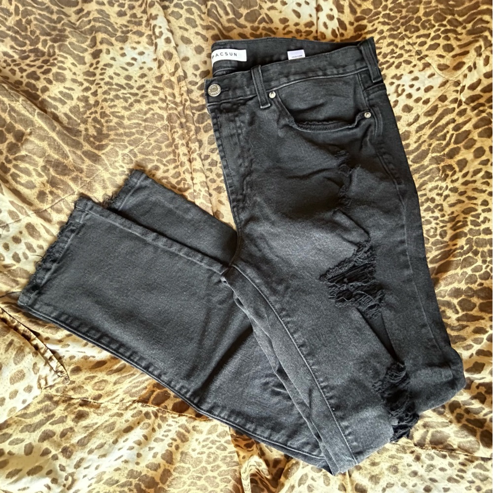 PacSun Men's Black Ripped Skinny Jeans 34x32